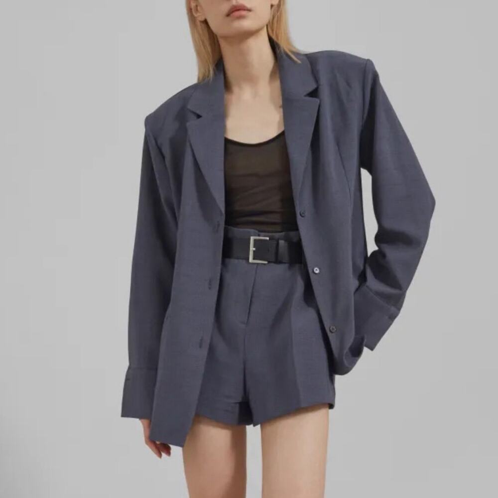 The Frankie Shop Chappell Padded Blazer in Grey Size M/L